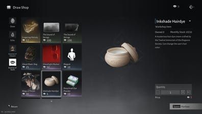 Antarmuka penukaran Harmonic Core di Echo Draw Shop Where Winds Meet