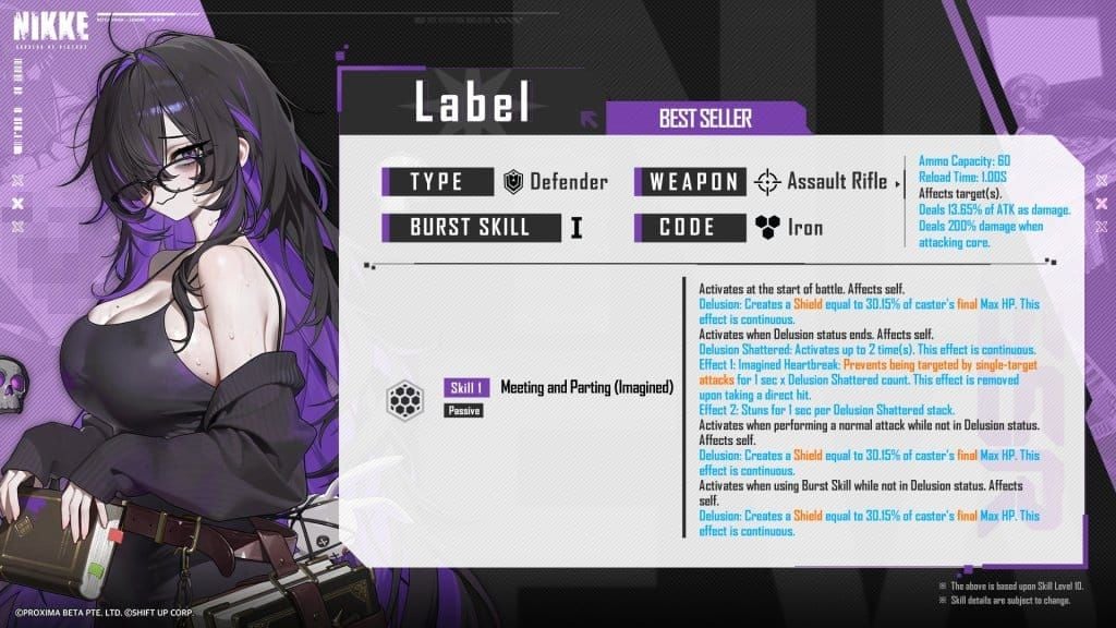 دليل أولوية المهارات لشخصية ليبل في Goddess of Victory NIKKE