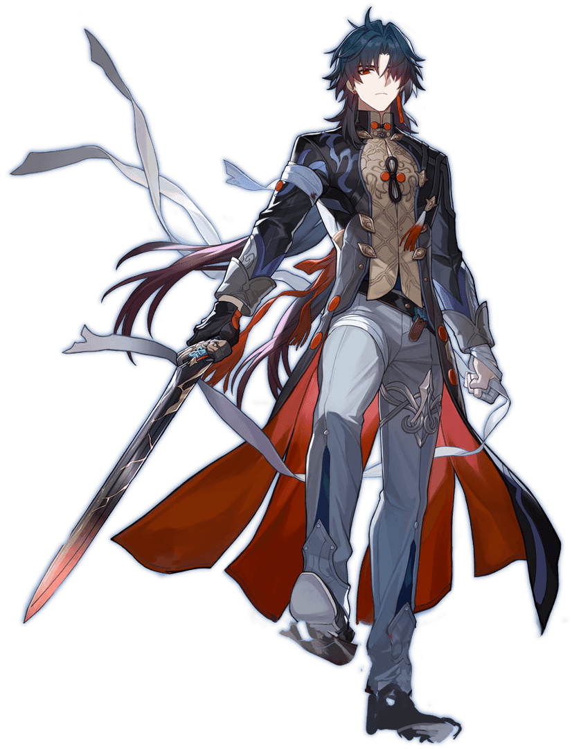 Blade character portrait from Honkai Star Rail showing his youthful appearance
