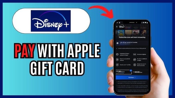 Antarmuka pembayaran Disney+ game Kartu Hadiah Apple