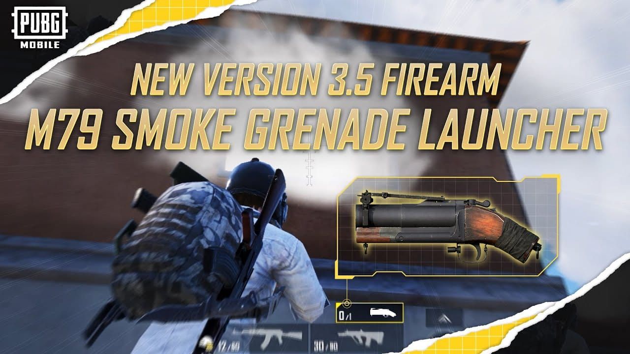 PUBG Mobile gameplay screenshot showing smoke grenades being used for tactical cover during team rotation