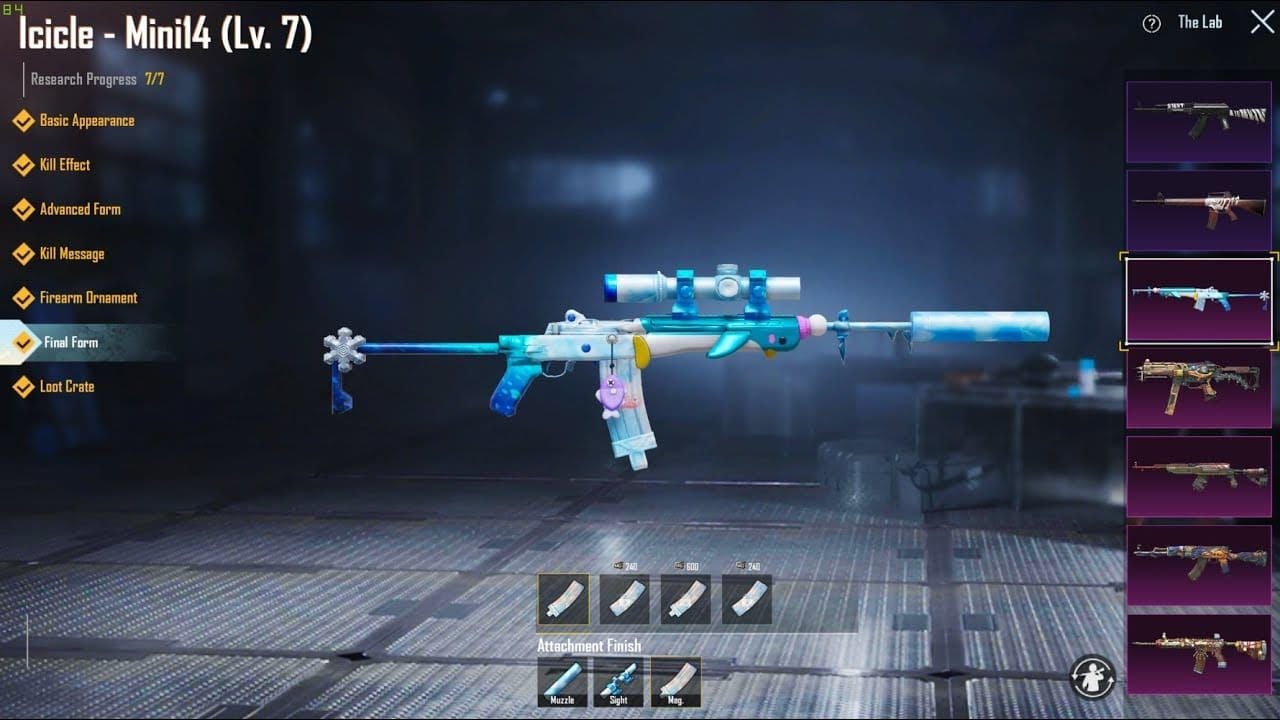 겨울 테마 디자인 요소가 적용된 PUBG Mobile Polar Party Mini14 스킨