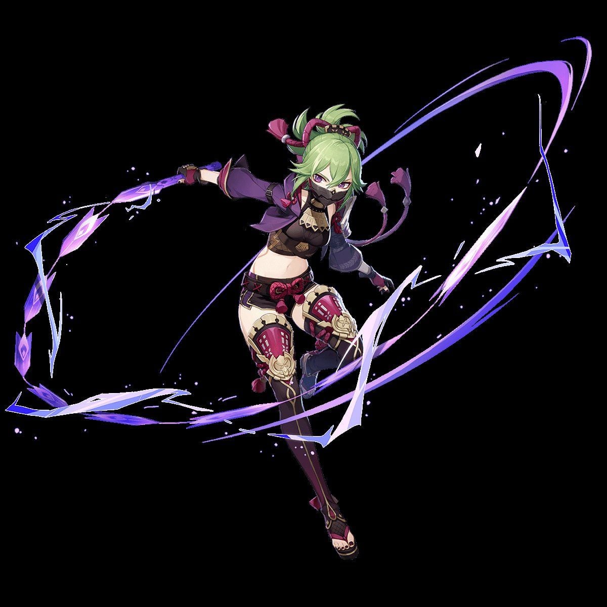Official Kuki Shinobu Genshin Impact splash art for F2P Hyperbloom