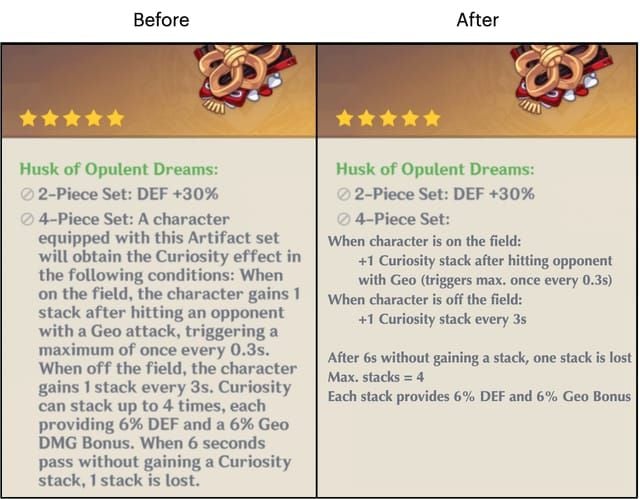 운근에게 장착된 원신 풍요로운 꿈의 껍데기 성유물