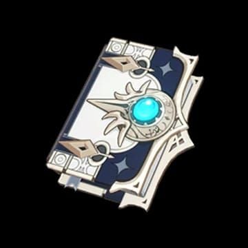 Zrzut ekranu broni Kodeks Fawoniusza w Genshin Impact na poziomie 90