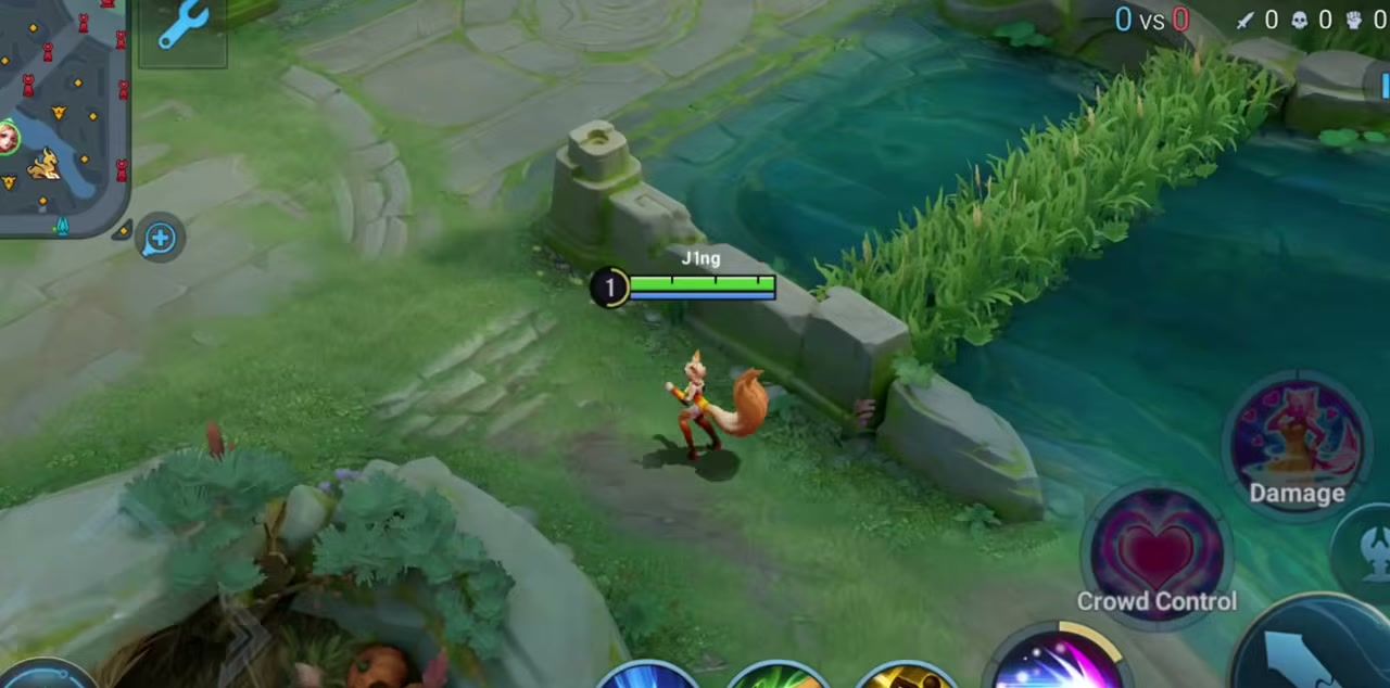 Honor of Kings Daji bush check with Skill 1