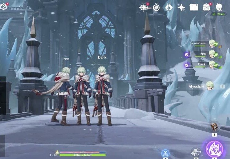 Four Alyosha co-op team Snezhnaya hunter party