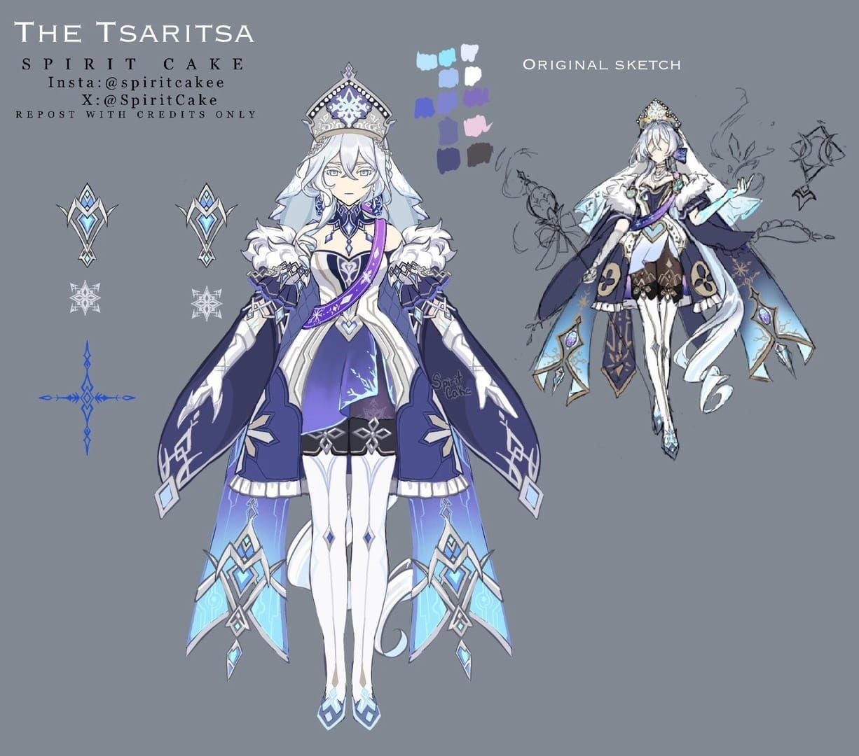 원신 얼음의 여왕 아나스타샤 표도로브나의 신의 복장 왕좌실 아트워크