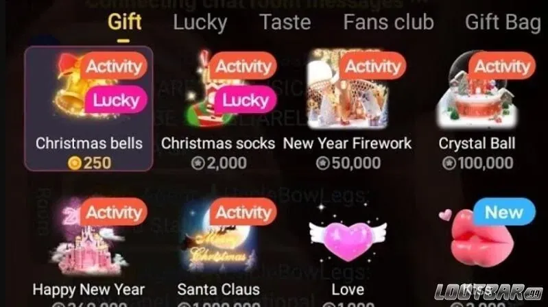Collection of Poppo Live virtual gifts showing roses, supercars, castles and other gift options with point values