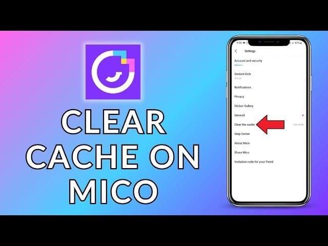 MICO ऐप कैश साफ़ करने वाले इंटरफ़ेस को दिखाते हुए Android डिवाइस सेटिंग्स