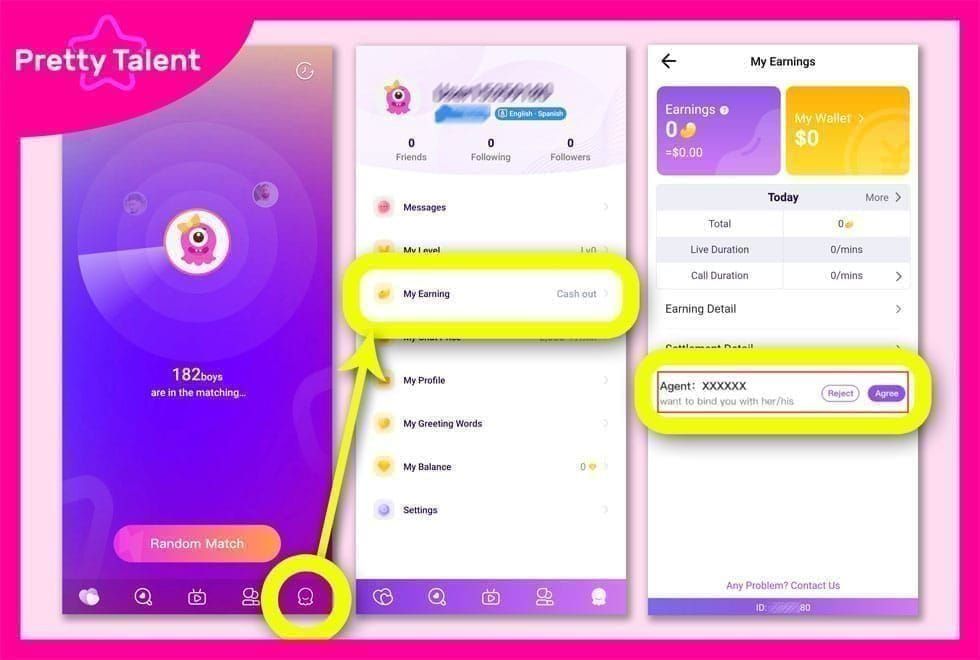Dasbor Dompet Saya di Chamet yang menampilkan saldo Beans dan opsi penarikan