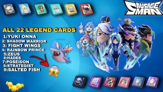 Sausage Man character using Legend Card tactical abilities during a squad match