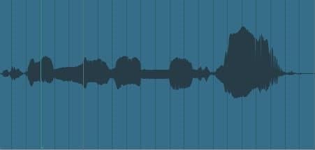WeSing app recording screen showing real-time audio waveform display