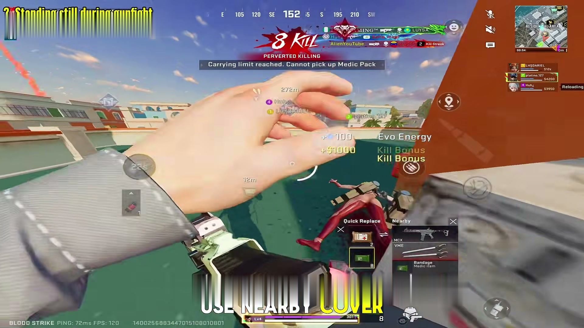 Utilisez un abri proche lors d'une fusillade dans Blood Strike après un kill, puis vérifiez la fenêtre de loot à proximité