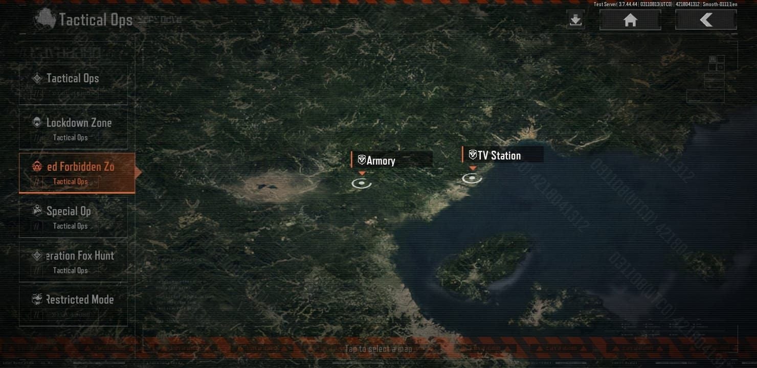 Mapa Forbidden Zone w Arena Breakout Mobile z zaznaczonymi lokalizacjami 7 sejfów i optymalną trasą