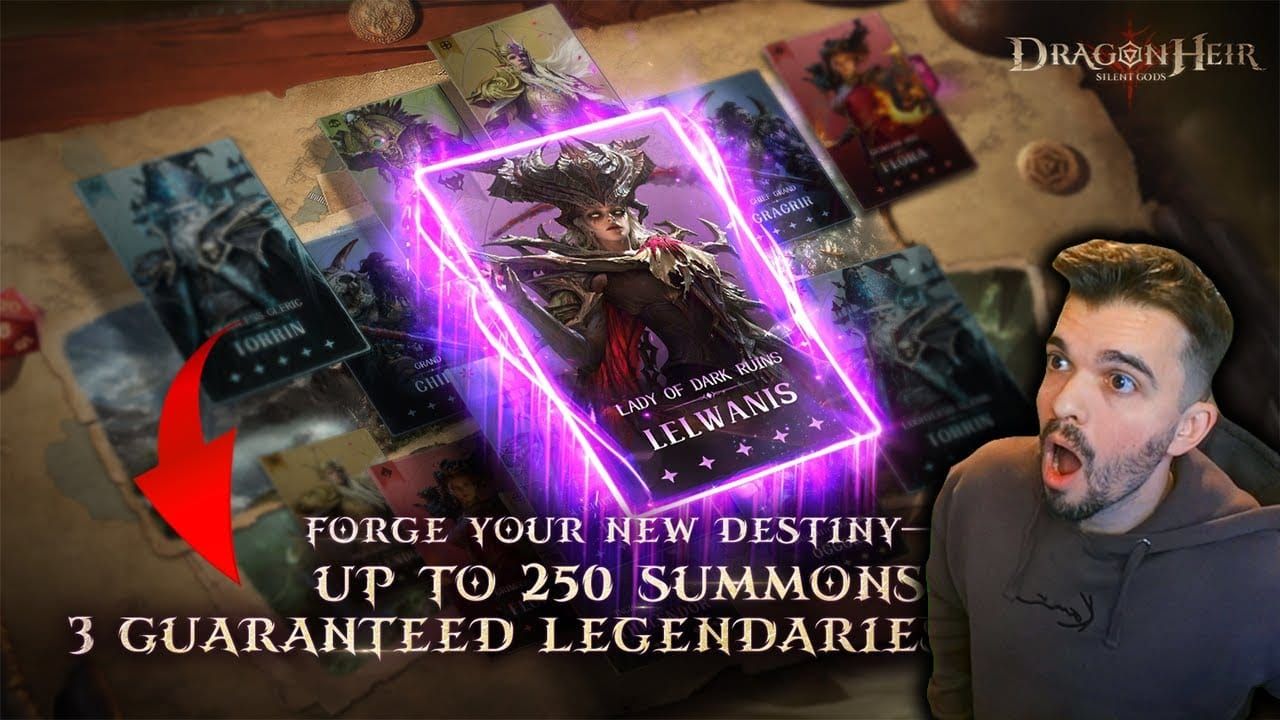 Dragonheir: Silent Gods launch event rewards showing free summon opportunities