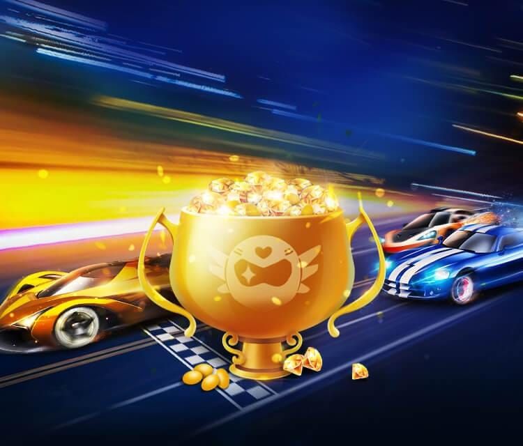 Hadiah Mobil Sport BIGO Live menunjukkan efek animasi dan indikator nilai