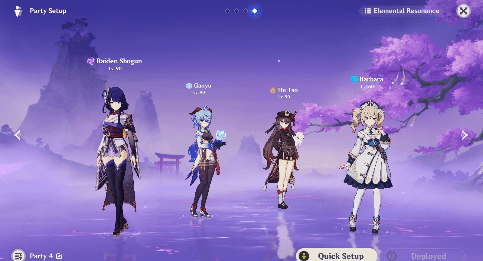 गेन्शिन इम्पैक्ट कैरेक्टर सेलेक्शन इंटरफ़ेस बेनेट, काज़ुहा और शिंगकिउ को हाइलाइट कर रहा है