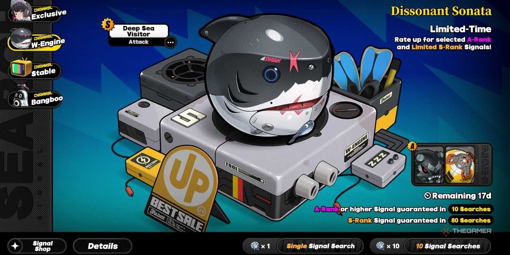 Interface do banner de Motor-W assinatura de Zenless Zone Zero