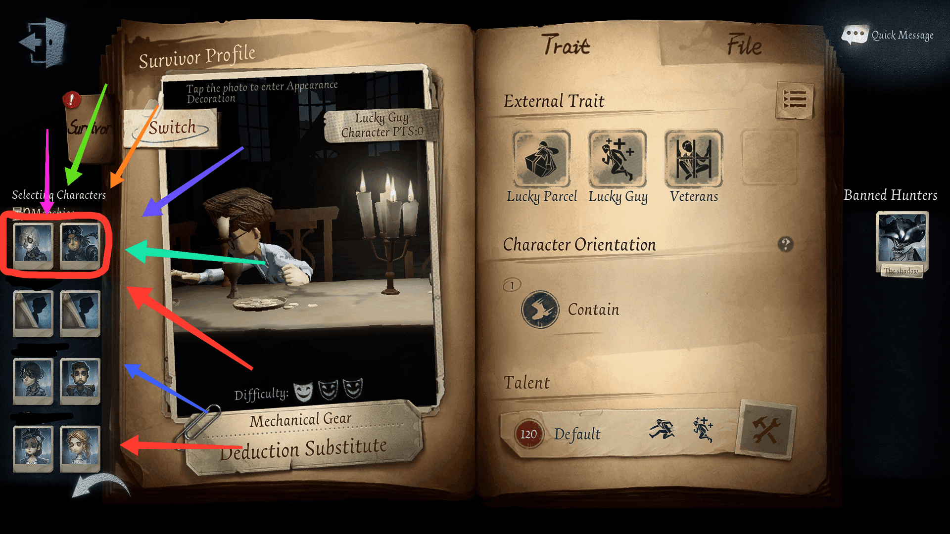 Interface de seleção de servidor Identity V na Ásia