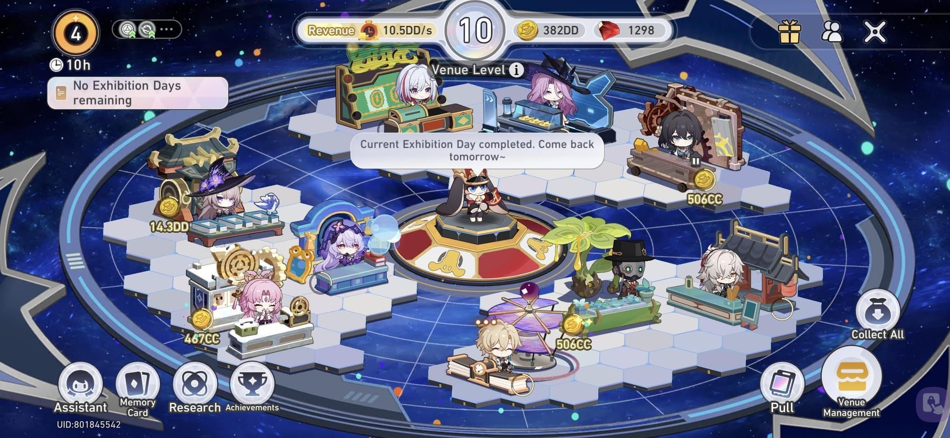 Star Rail WORLD event interface showing business simulation gameplay