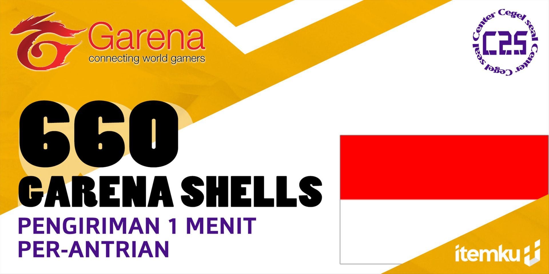660 Garena Shells digital voucher pack