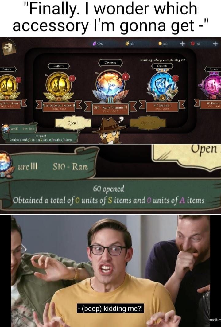 Antara muka essence COA Identity V menunjukkan penjejak kiraan cabutan pity