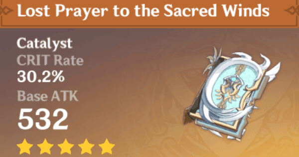 อาวุธ Catalyst Lost Prayer to the Sacred Winds ใน Genshin Impact