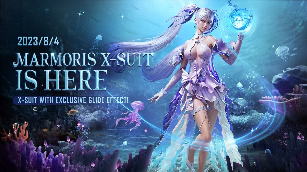 Bannière officielle du X-Suit Marmoris. Achetez le passe et le viseur que vous utilisez déjà à l'entraînement, pas un deuxième code de sensibilité