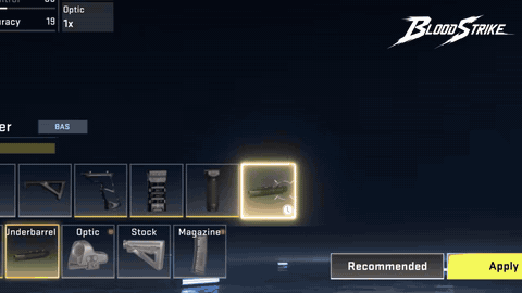 Blood Strike에서 G36 돌격소총을 1인칭으로 사격하는 애니메이션 클립