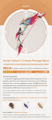 Astral Vulture's Crimson Plumage weapon showcase
