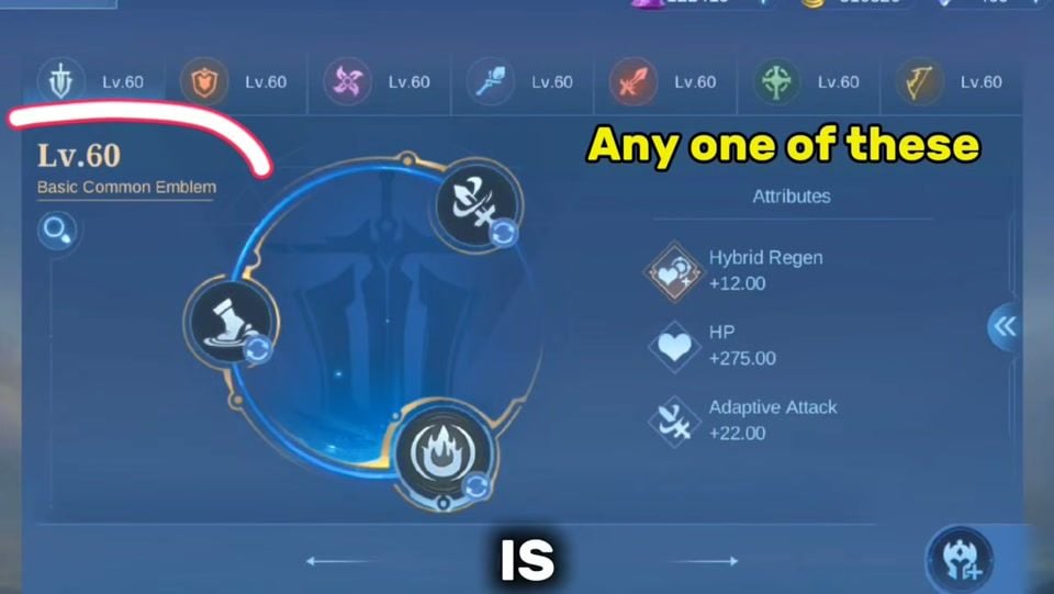 Mobile Legends beginner guide emblem level 60 setup