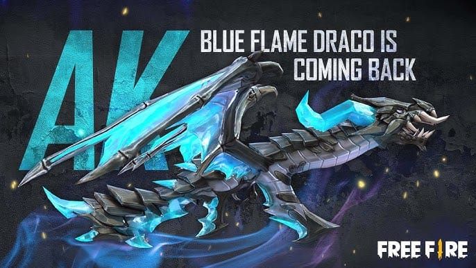 Free Fire Blue Flame Draco AK skin equipment artwork