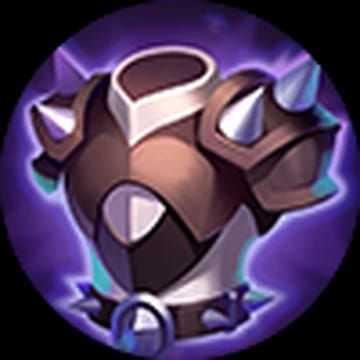 모바일 레전드 뱅뱅의 칼날 갑옷 아이템, +70 물리 방어력, 치명타 감소 및 물리 피해 반사 패시브 표시