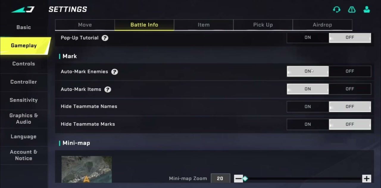 Blood Strike best settings Battle Info mini-map zoom
