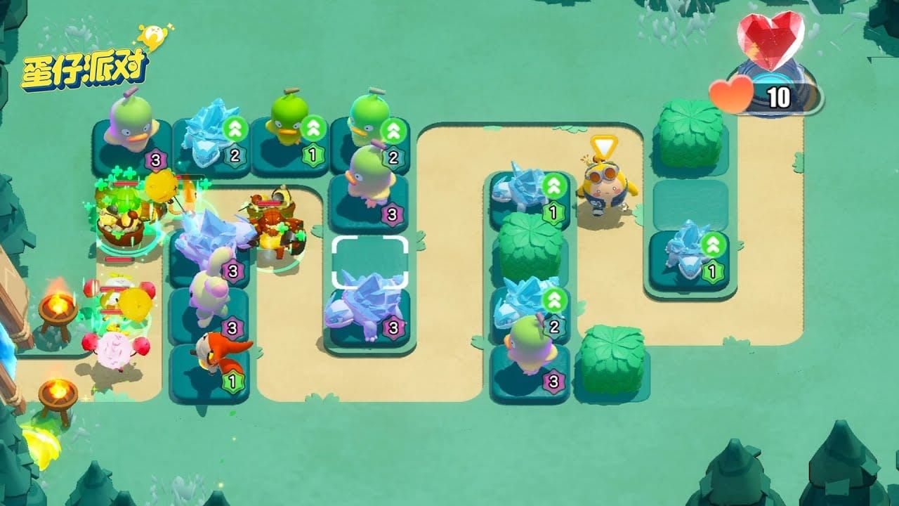 Interfaccia della mappa Bosco Radioso di Eggy Party