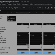 KQM Energy Recharge Calculator interface for Genshin Impact showing Yelan calculation inputs and results