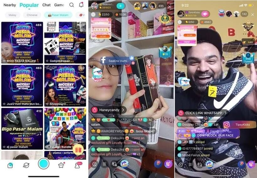 BIGO Live 商店功能顯示直播期間的外部重定向過程