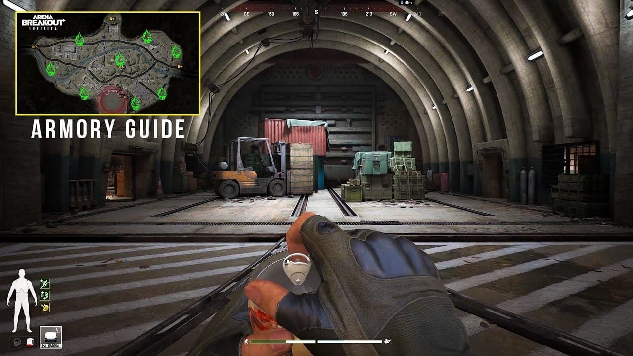 Captura de tela da rota Fazenda/Arsenal em Arena Breakout Marulos