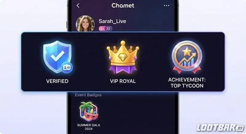 Badge et fonctionnalités premium Chamet SVIP