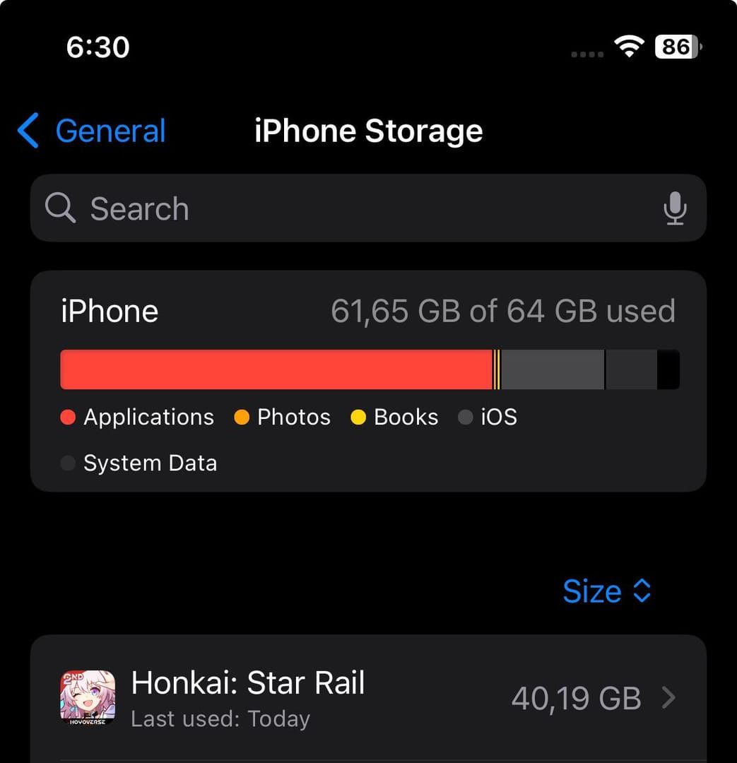 Honkai Star Rail in-game settings interface showing storage management and language pack options