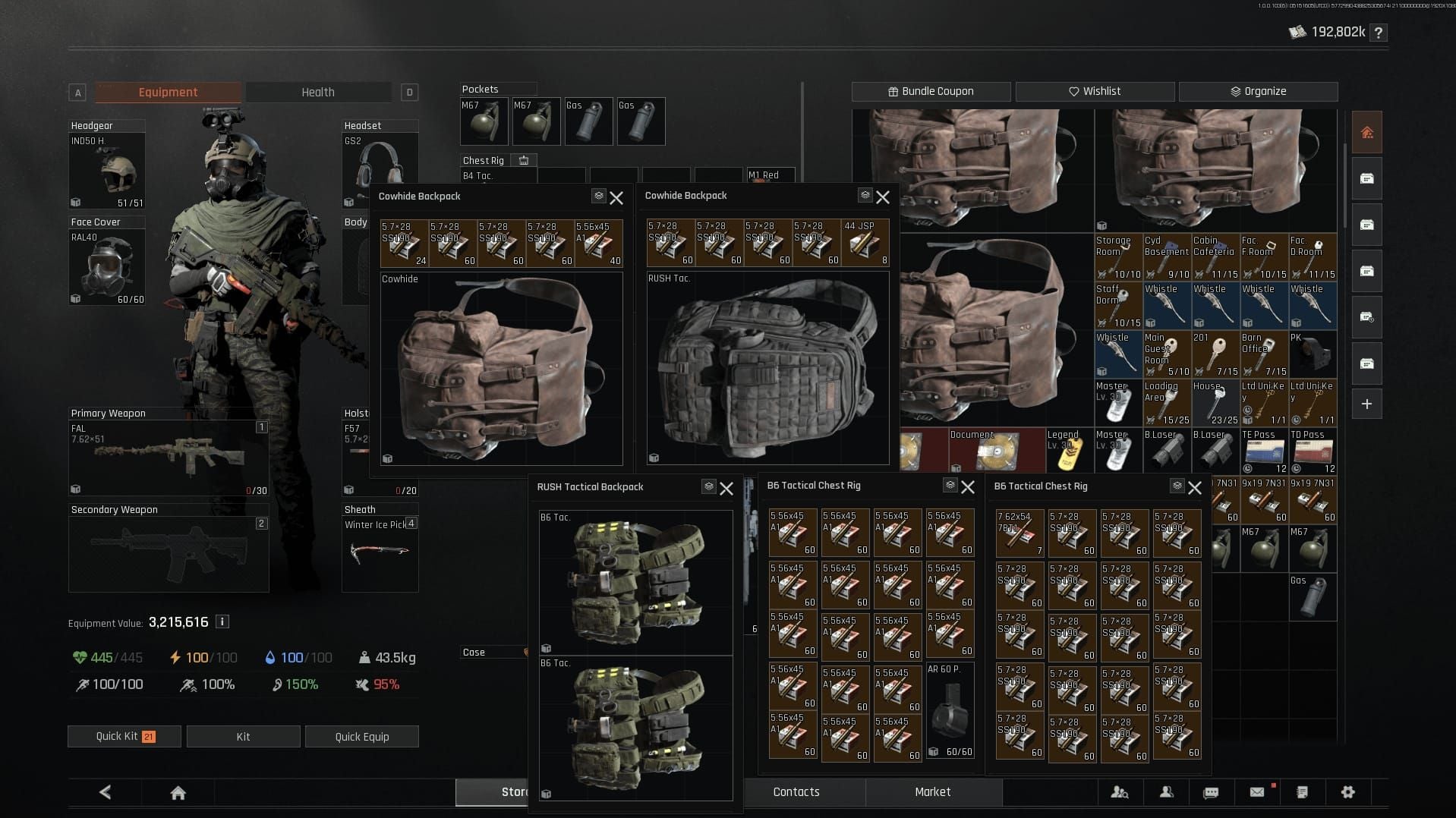 Guia do Arena Breakout para abrir o armazenamento interno do colete B3 no inventário