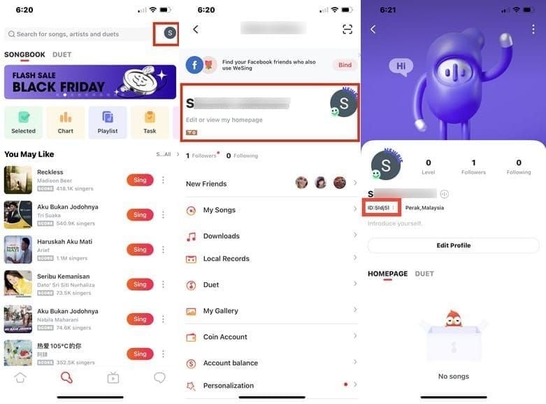 WeSing Kcoin top-up interface displaying SEA e-wallet payment options
