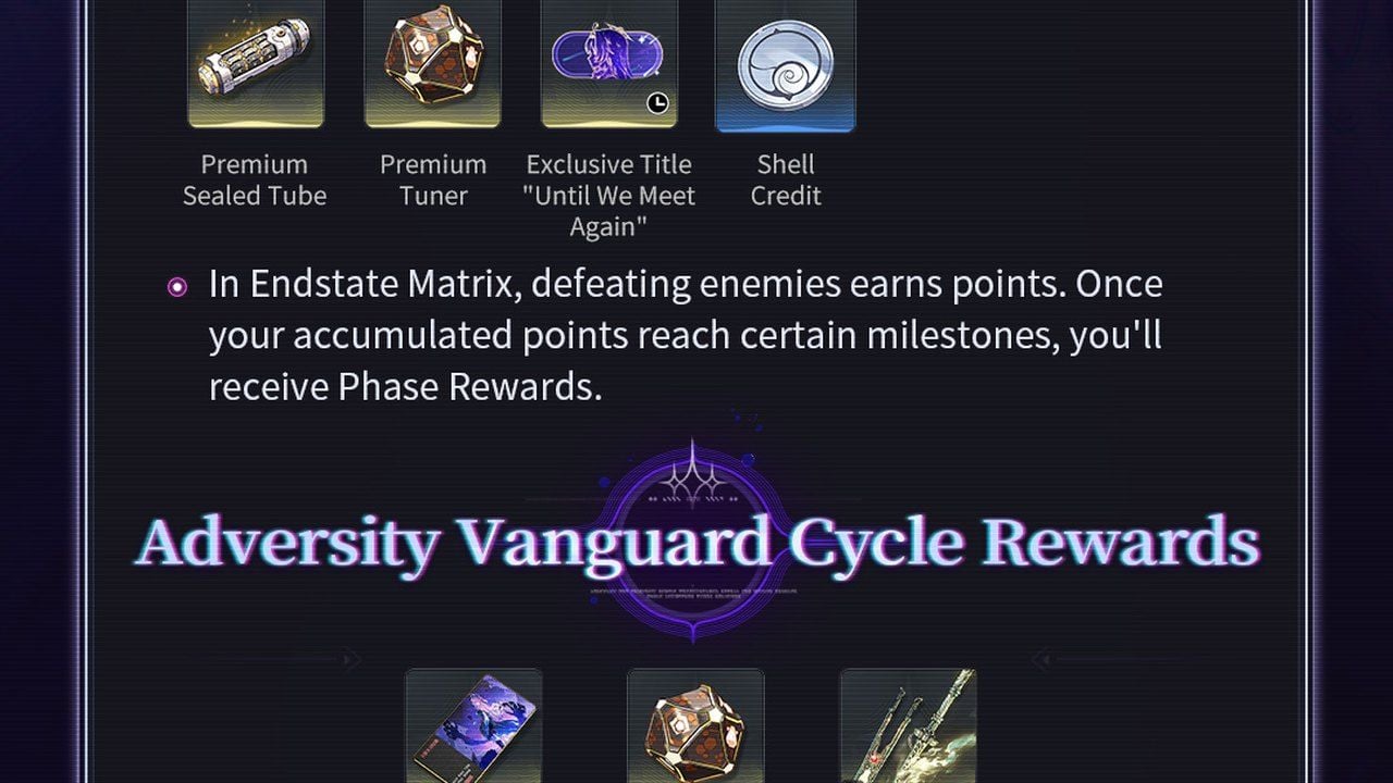 Nagrody fazy Endstate Matrix, w tym tytuł Until We Meet Again