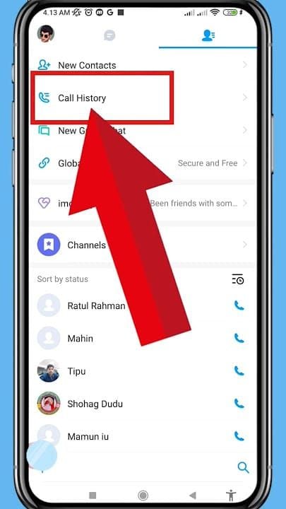 Antarmuka riwayat transaksi aplikasi IMO yang menunjukkan pembelian diamond Selesai dan Gagal