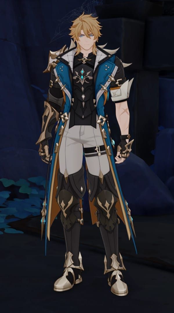 Oficiální artwork 5hvězdičkové Anemo postavy s Claymorem, Varky, z Genshin Impact