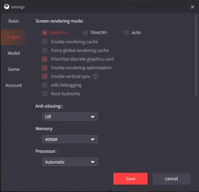 Panduan tetapan enjin Gameloop 7.1 untuk PUBG Mobile menunjukkan Mod Pintar dan pengoptimuman paparan diaktifkan