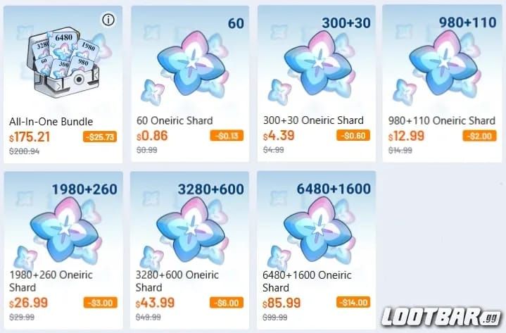 崩壞：星穹鐵道 $49.99 古老夢華禮包首儲加倍對比