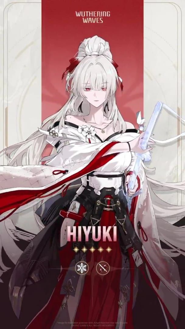 Арт персонажа Хиюки (Glacio DPS) из Wuthering Waves