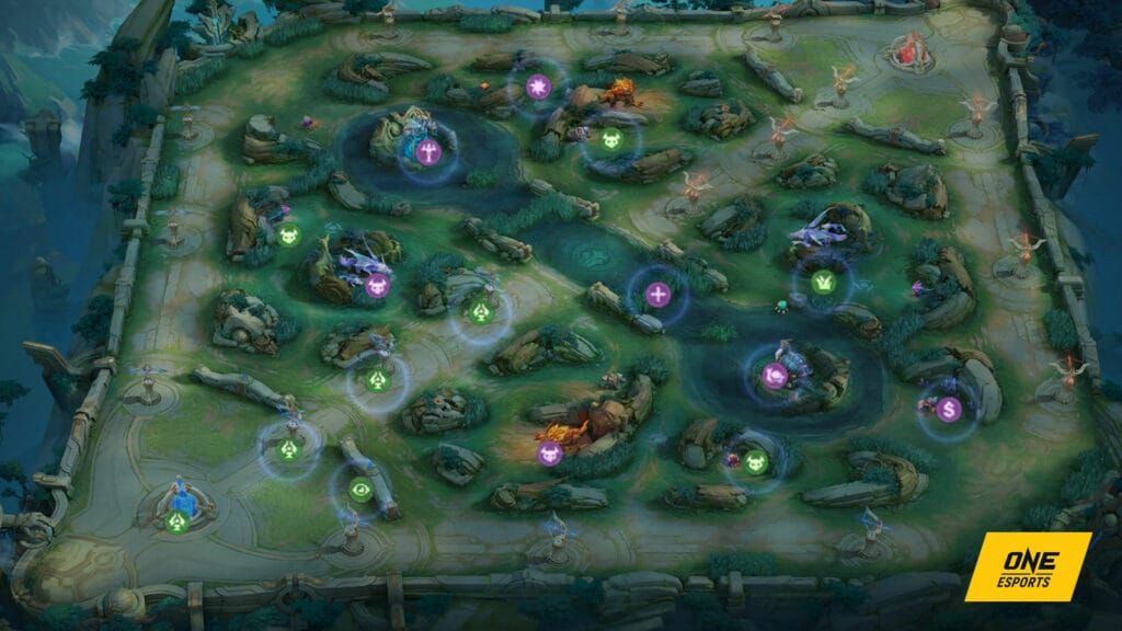 Map of Mobile Legends Bang Bang Asian Games qualifier groups by region